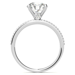 Round Moissanite Petite Engagement Ring
