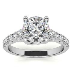 Round Trellis Moissanite Engagement Ring