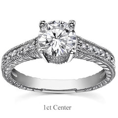Round Antique Moissanite Engagement Ring