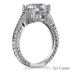 Round Antique Moissanite Engagement Ring