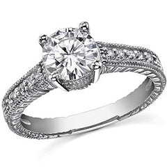 Round Antique Moissanite Engagement Ring