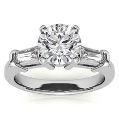 Baguette Moissanite Engagement Ring Setting 0.36ct