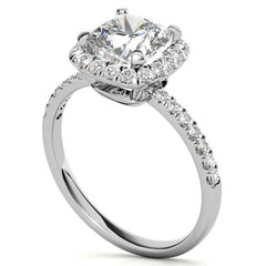 Classic Cushion Halo Moissanite Engagement Ring
