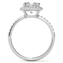 Classic Cushion Halo Moissanite Engagement Ring