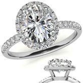 Classic Oval Halo Moissanite Engagement Ring