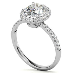 Classic Oval Halo Moissanite Engagement Ring