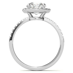Classic Round Halo Moissanite Engagement Ring