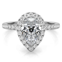 Classic Pear Moissanite Engagement Ring