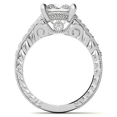 Antique Split Shank Princess cut Moissanite Engagement Ring