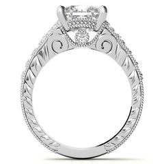 Antique Split Shank Cushion Moissanite Engagement Ring