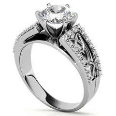 Moissanite & Diamond Celtic Style Engagement Ring