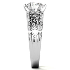 Moissanite & Diamond Celtic Style Engagement Ring