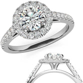 Round Halo Moissanite Engagement Ring