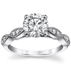 Scalloped Cathedral Moissanite Engagement Ring
