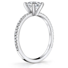 Petite Round Low Set Moissanite Engagement Ring
