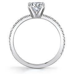 Petite Round Low Set Moissanite Engagement Ring
