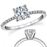 Petite Round Low Set Moissanite Engagement Ring