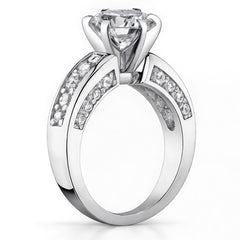 Round Brilliant Moissanite Engagement Ring Setting 1.1ct