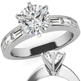 Baguette Moissanite Engagement Ring Setting 0.60ct