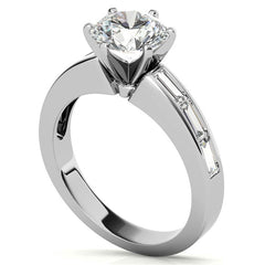 Baguette Moissanite Engagement Ring Setting 0.60ct