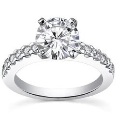 2mm Round Brilliant Moissanite Engagement Ring Setting 0.36ct