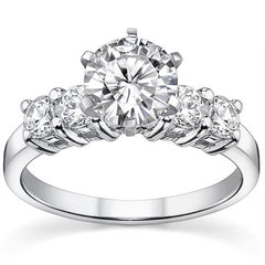 Round Brilliant Moissanite Engagement Ring Setting 0.60ct