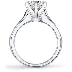 2.5mm Round Brilliant Moissanite Engagement Ring Setting 0.5ct