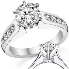 2.5mm Round Brilliant Moissanite Engagement Ring Setting 0.5ct