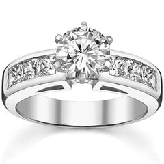 Square Moissanite Channel Engagement Ring 1.1ct