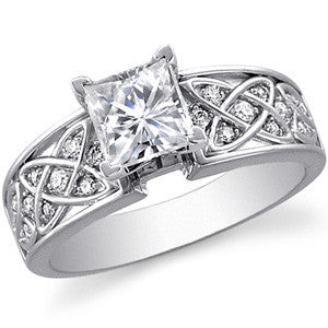 Celtic Inspired Moissanite Engagement Ring (0.16ct)