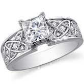 Celtic Inspired Moissanite Engagement Ring (0.16ct)
