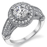 Legacy Style Round Halo Moissanite Engagement Ring