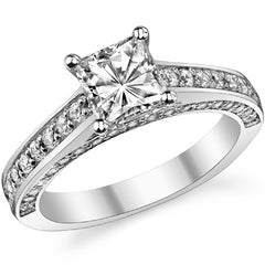 Princess Cathedral Moissanite Engagement Ring