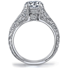 Round Antique Moissanite Engagement Ring