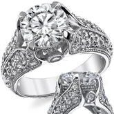Round Antique Moissanite Engagement Ring