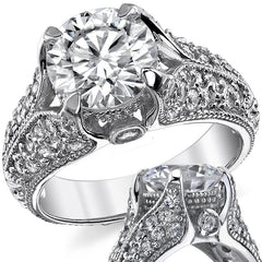 Round Antique Moissanite Engagement Ring