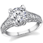 Round Moissanite Antique Engagement Ring