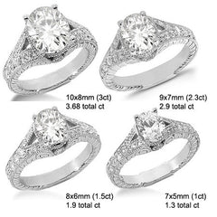 Oval Antique Split Shank Moissanite Engagement Ring