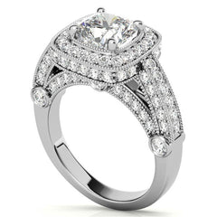 Legacy Style Cushion Halo Moissanite Engagement Ring