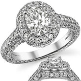Antique Halo Oval Moissanite Engagement Ring