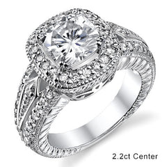 Cushion Halo Moissanite Engagement Ring