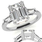 Radiant/Emerald & Baguette Moissanite Engagement Ring