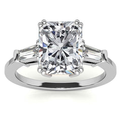Radiant/Emerald & Baguette Moissanite Engagement Ring