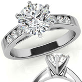 Round Brilliant Moissanite Channel Engagement Ring (0.36ct)