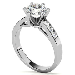 Round Brilliant Moissanite Channel Engagement Ring (0.36ct)