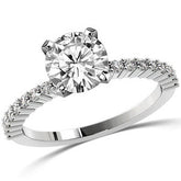 Round Brilliant Moissanite Shared-Prong Semi-Eternity Ring (0.27ct)