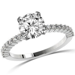 Round Brilliant Moissanite Shared-Prong Semi-Eternity Ring (0.27ct)