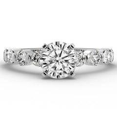 Round Brilliant Moissanite Bar-Set Engagement Ring (0.80ct)
