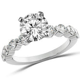 Round Brilliant Moissanite Bar-Set Engagement Ring (0.80ct)