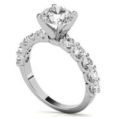 Moissanite U-Shaped Shared-Prong Semi-Eternity Ring (1.0ct)